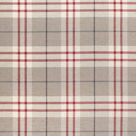 Thibaut Percival Plaid Camel And Red Fabric