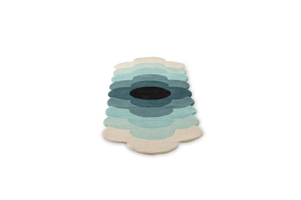 Brink & Campman Optical Flower OR  Teal 0' x 7'6 Rug