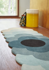Brink & Campman Optical Flower OR  Teal 0' x 7'6 Rug