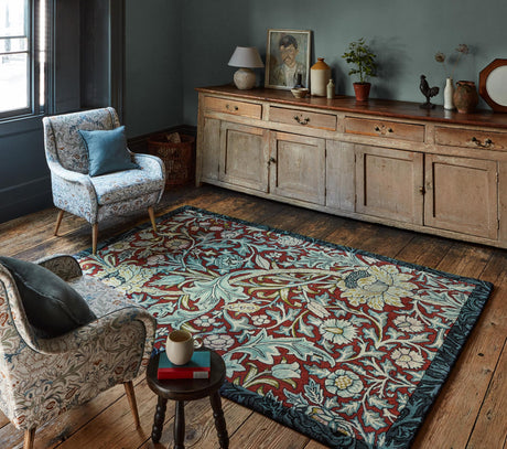 Brink & Campman Trent MOREW  Madder Red/Webb's Blue 4'7 x 6'7 Rug