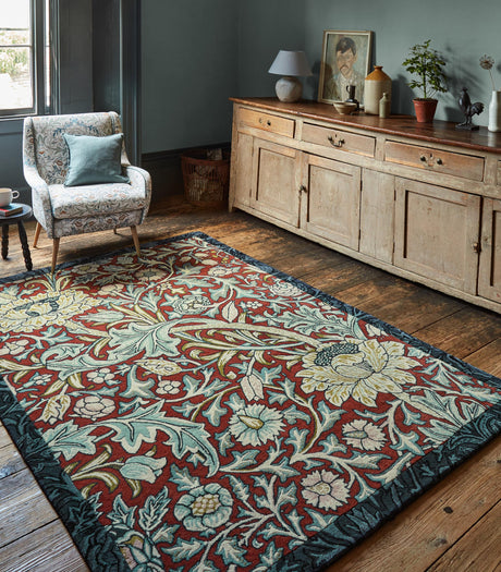 Brink & Campman Trent MOREW  Madder Red/Webb's Blue 5'7 x 7'10 Rug