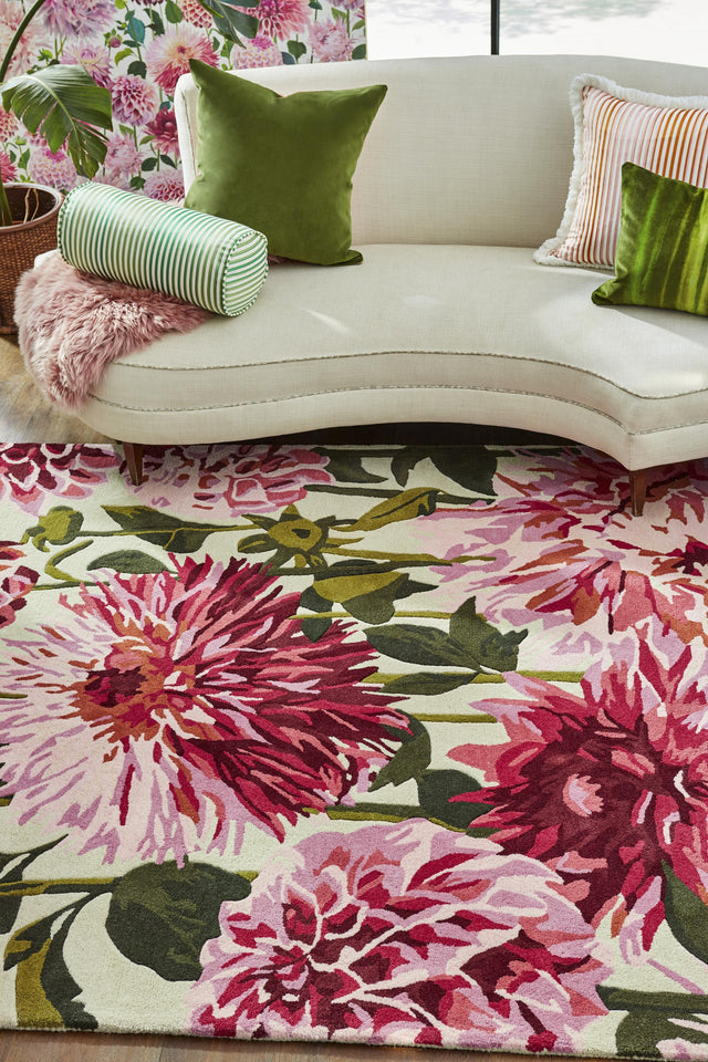Brink & Campman Dahlia HAR -Fuchsia/Palm 4'7 x 6'7 Rug