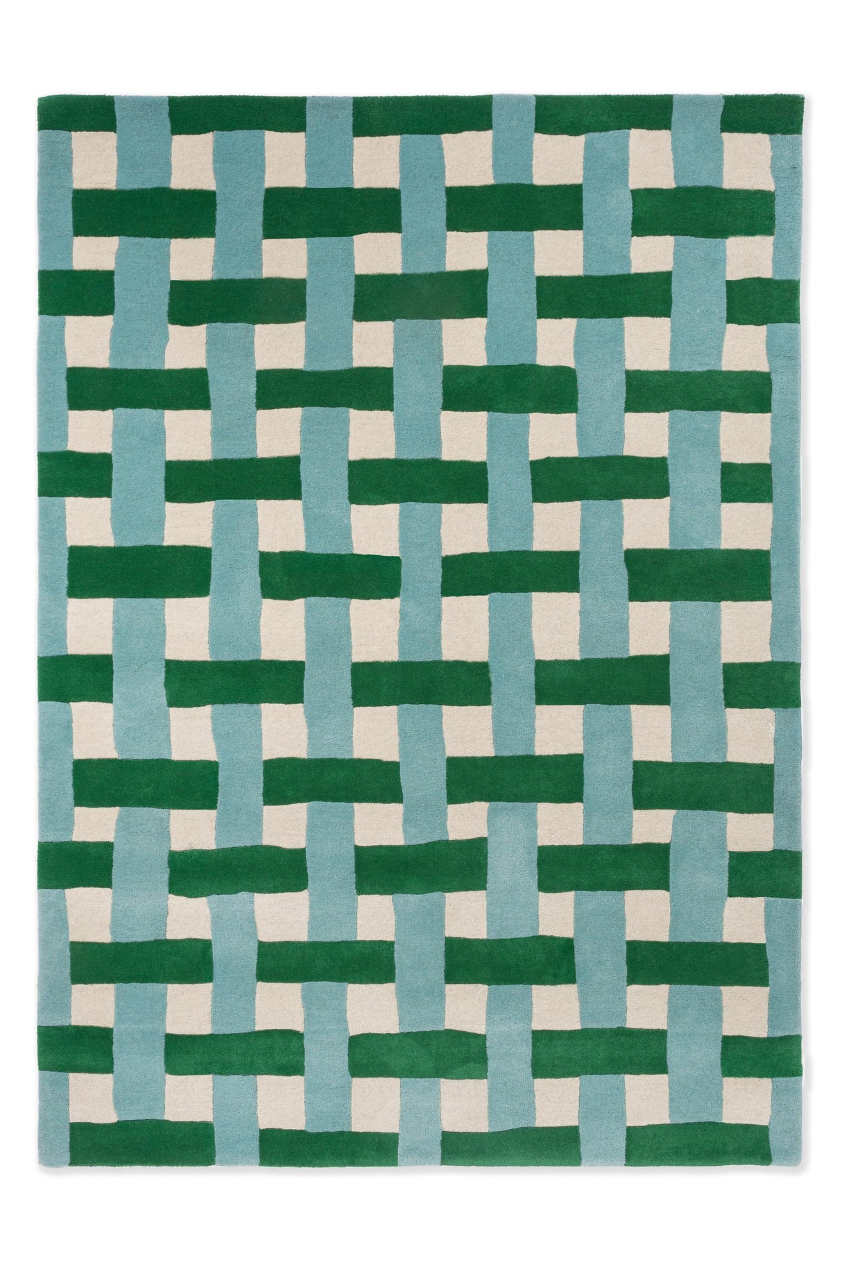 Brink & Campman Basket Weave HARSR  Emerald/Aquamarine 4'7 x 6'7 Rug