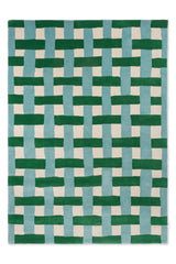 Brink & Campman Basket Weave HARSR  Emerald/Aquamarine 4'7 x 6'7 Rug