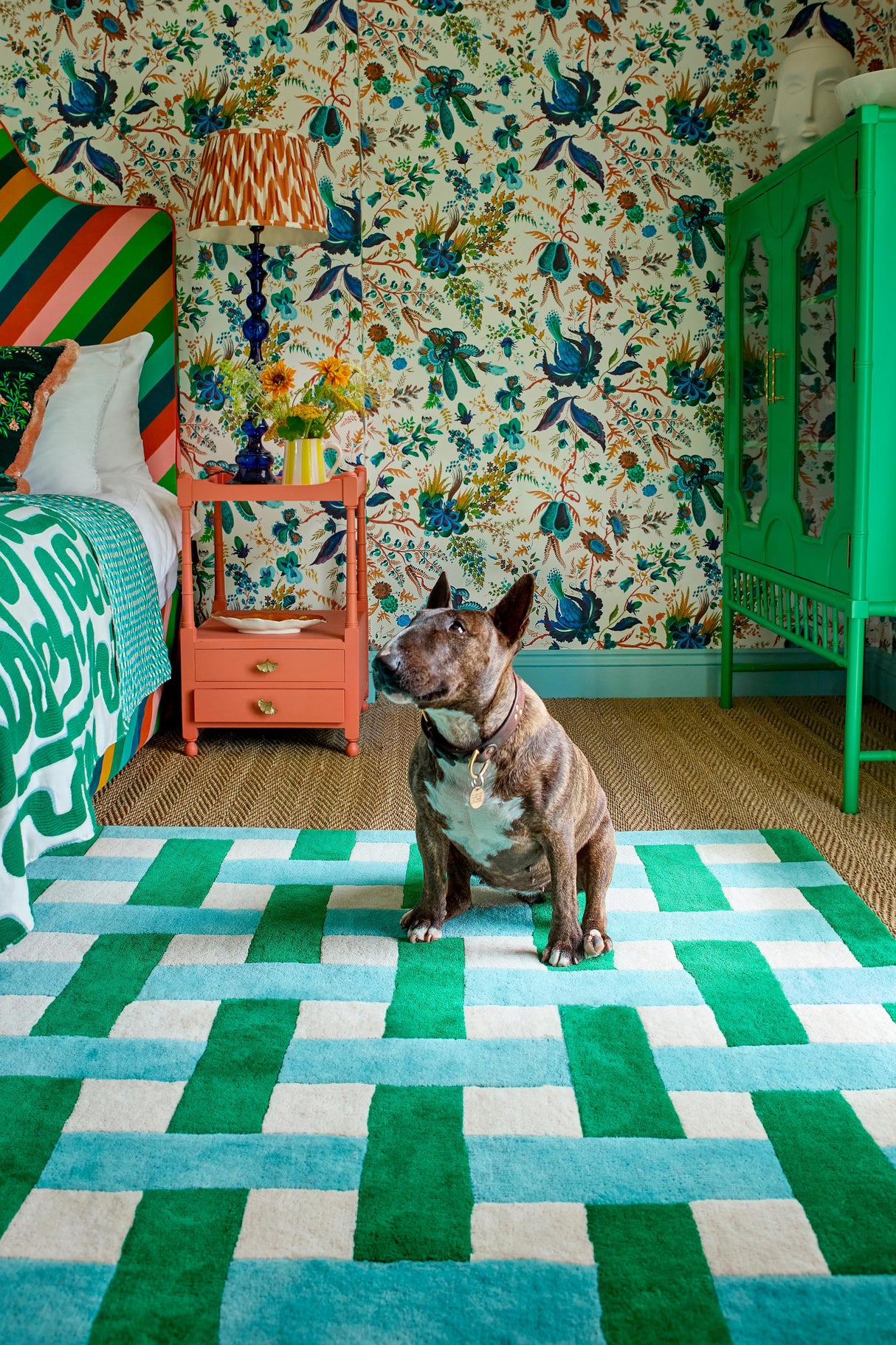 Brink & Campman Basket Weave HARSR  Emerald/Aquamarine 4'7 x 6'7 Rug