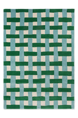 Brink & Campman Basket Weave HARSR  Emerald/Aquamarine 6'7 x 9'2 Rug