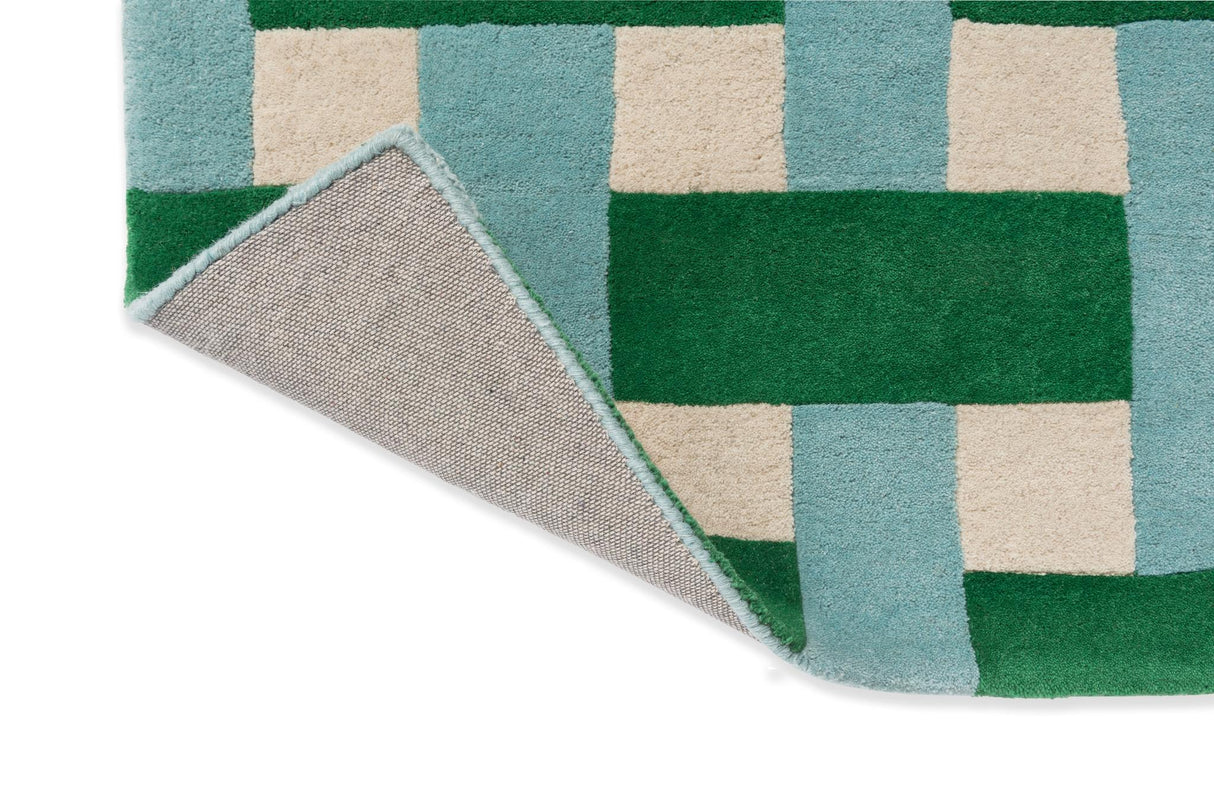Brink & Campman Basket Weave HARSR  Emerald/Aquamarine 6'7 x 9'2 Rug