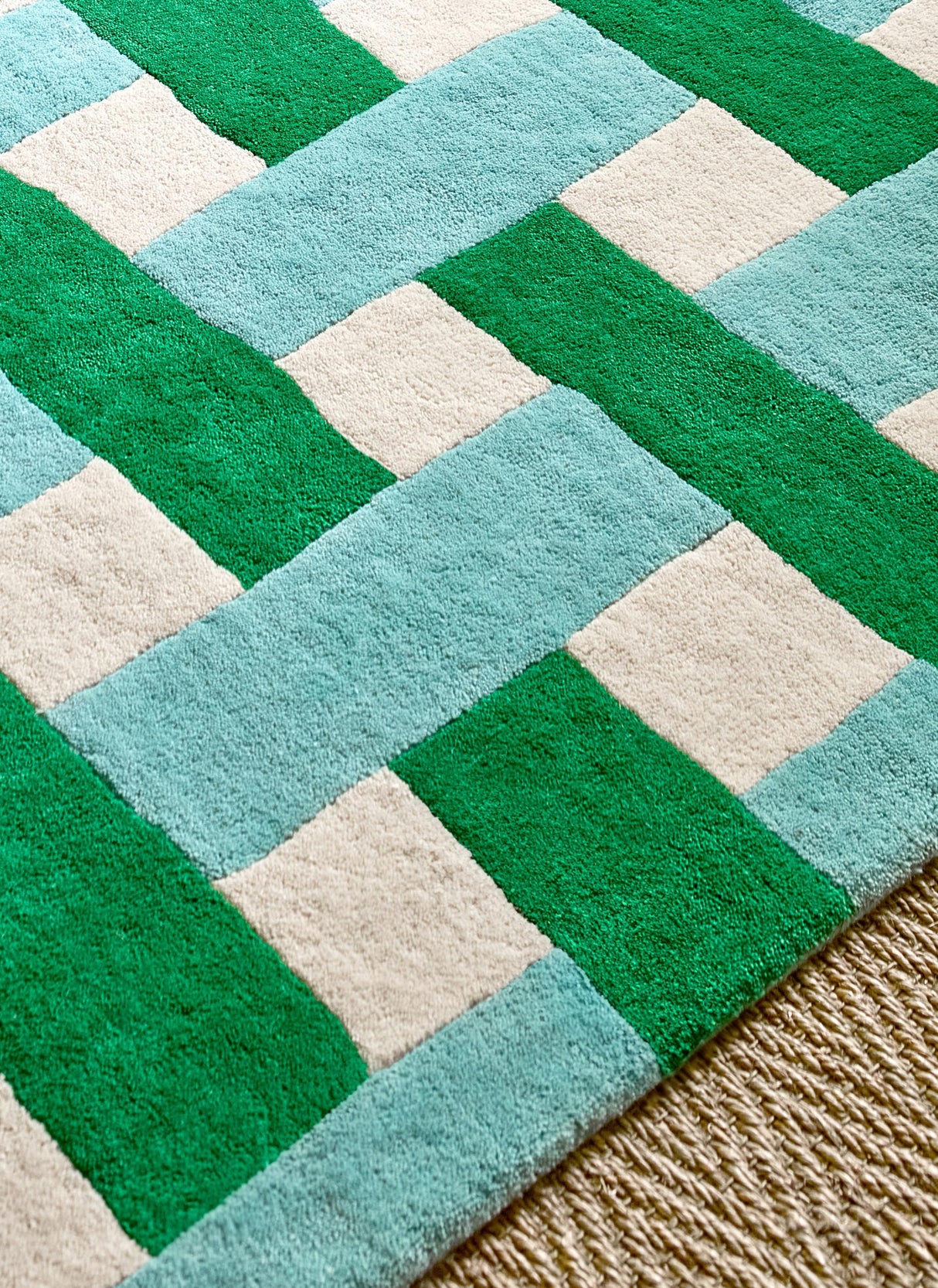 Brink & Campman Basket Weave HARSR  Emerald/Aquamarine 6'7 x 9'2 Rug