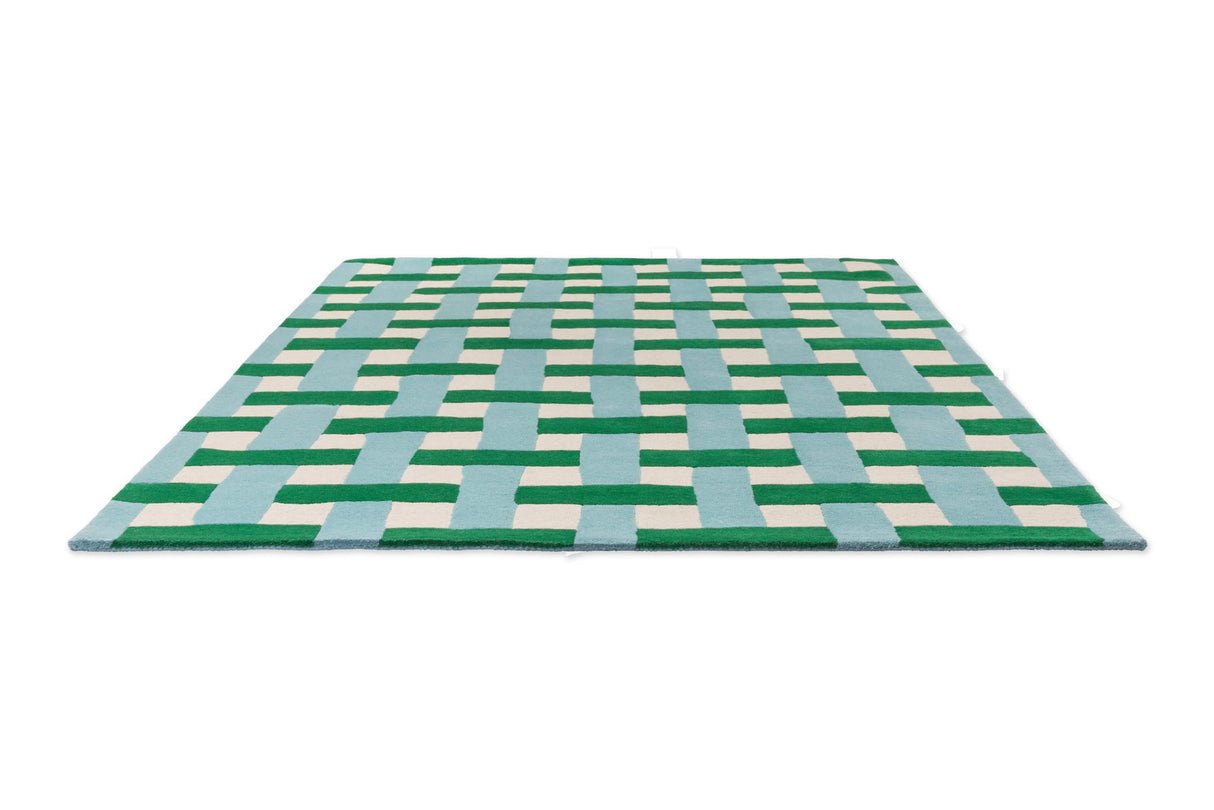 Brink & Campman Basket Weave HARSR  Emerald/Aquamarine 6'7 x 9'2 Rug