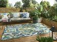 Brink & Campman In-Outdoor HAR Ixora-Emerald/Palm/Chartreuse outdoor 6'7 x 9'2 Rug