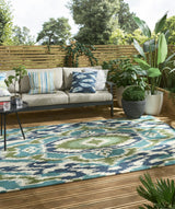 Brink & Campman In-Outdoor HAR Ixora-Emerald/Palm/Chartreuse outdoor 6'7 x 9'2 Rug