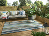 Brink & Campman In-Outdoor HAR Spectro Stripes-Emerald/Marine/Rust outdoor 5'3 x 7'6 Rug