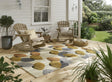 Brink & Campman In-Outdoor SAN Dandelion Clocks-Ochre/Silver outdoor 5'3 x 7'6 Rug