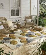 Brink & Campman In-Outdoor SAN Dandelion Clocks-Ochre/Silver outdoor 5'3 x 7'6 Rug