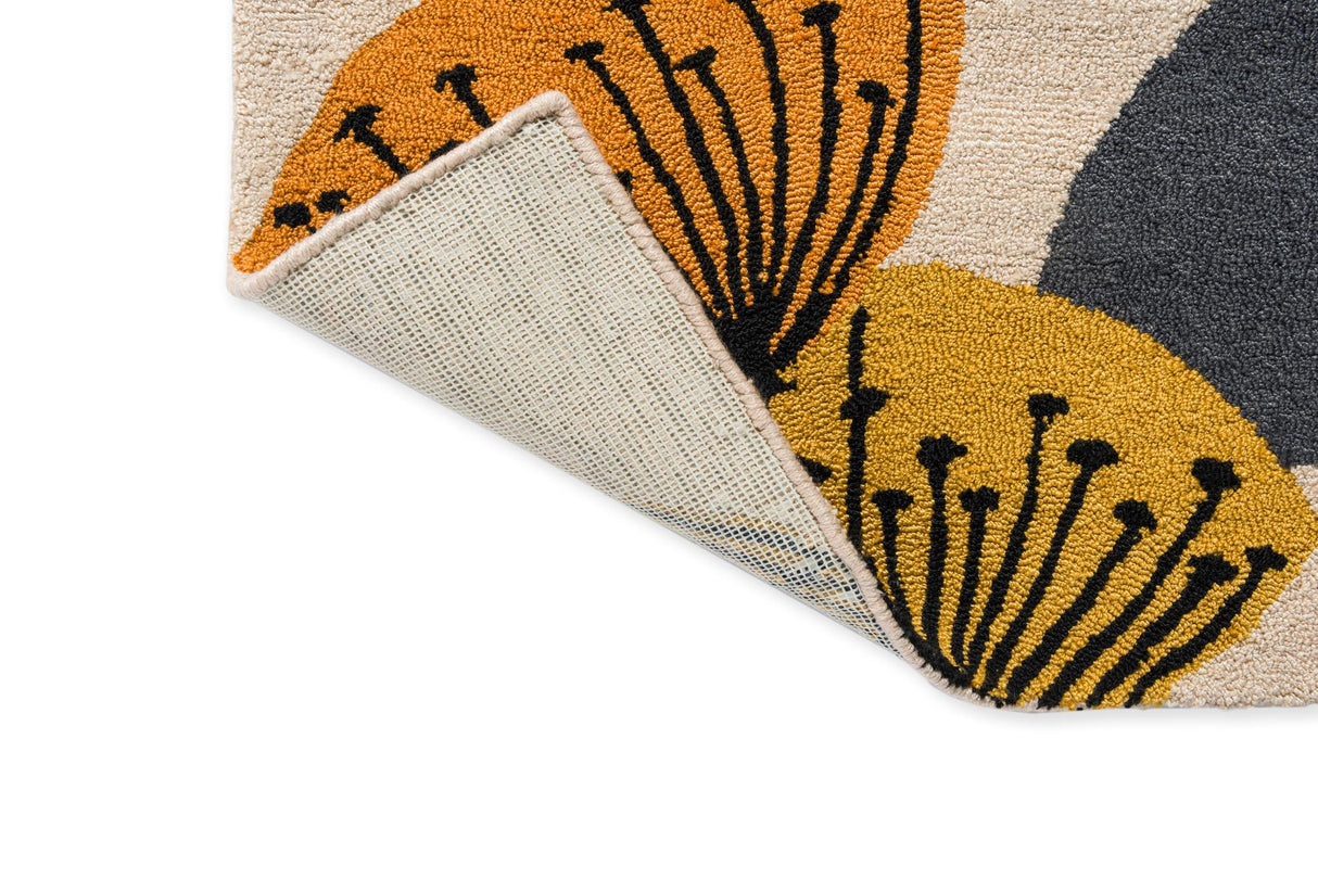 Brink & Campman In-Outdoor SAN Dandelion Clocks-Ochre/Silver outdoor 6'7 x 9'2 Rug