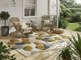 Brink & Campman In-Outdoor SAN Dandelion Clocks-Ochre/Silver outdoor 4'7 x 6'7 Rug