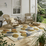 Brink & Campman In-Outdoor SAN Dandelion Clocks-Ochre/Silver outdoor 4'7 x 6'7 Rug