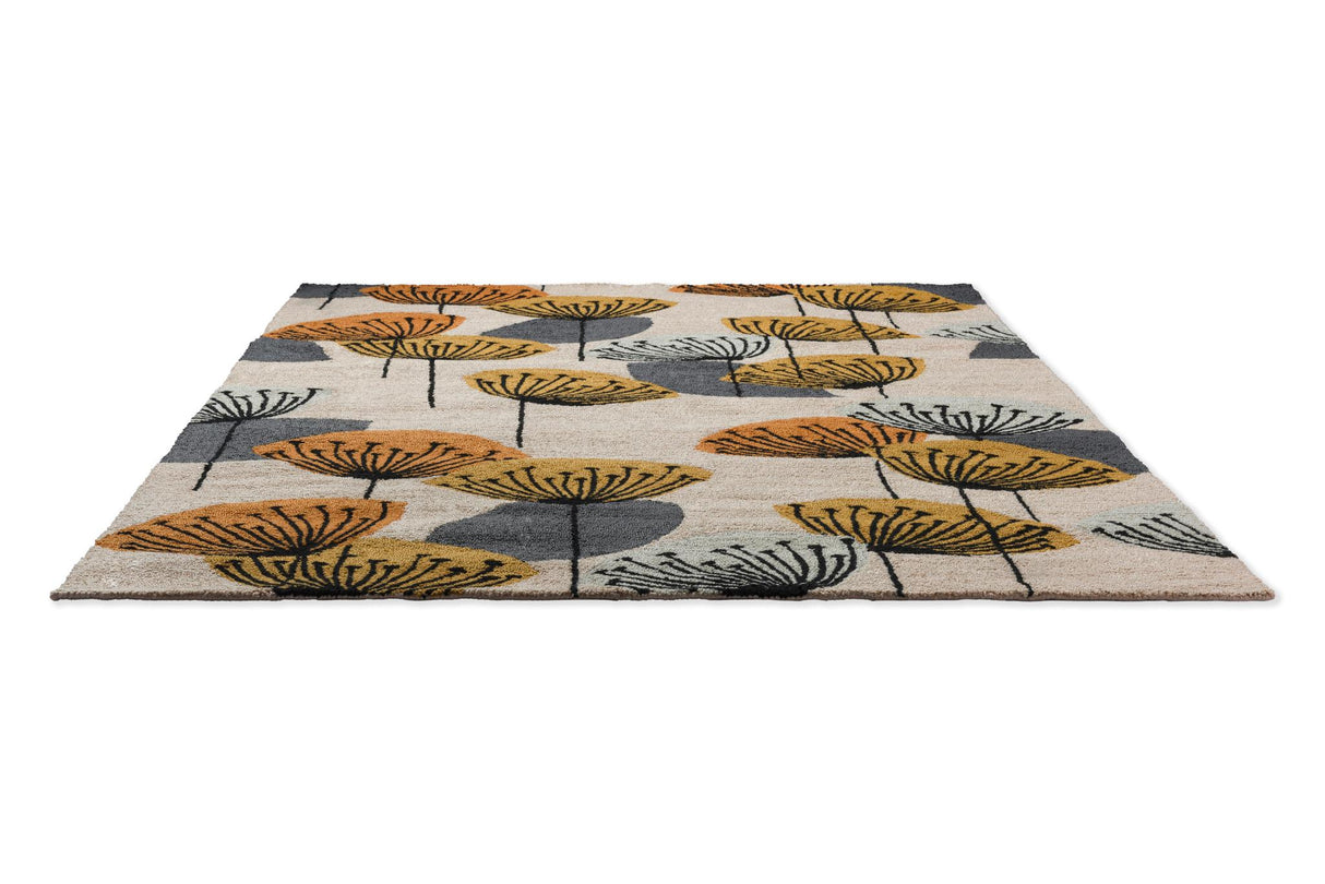 Brink & Campman In-Outdoor SAN Dandelion Clocks-Ochre/Silver outdoor 8'2 x 11'6 Rug