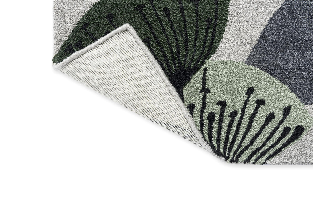 Brink & Campman In-Outdoor SAN Dandelion Clocks-Botanical Green outdoor 4'7 x 6'7 Rug