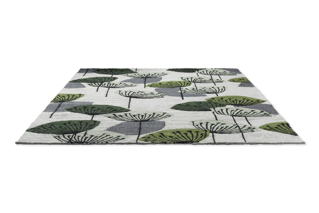 Brink & Campman In-Outdoor SAN Dandelion Clocks-Botanical Green outdoor 5'3 x 7'6 Rug