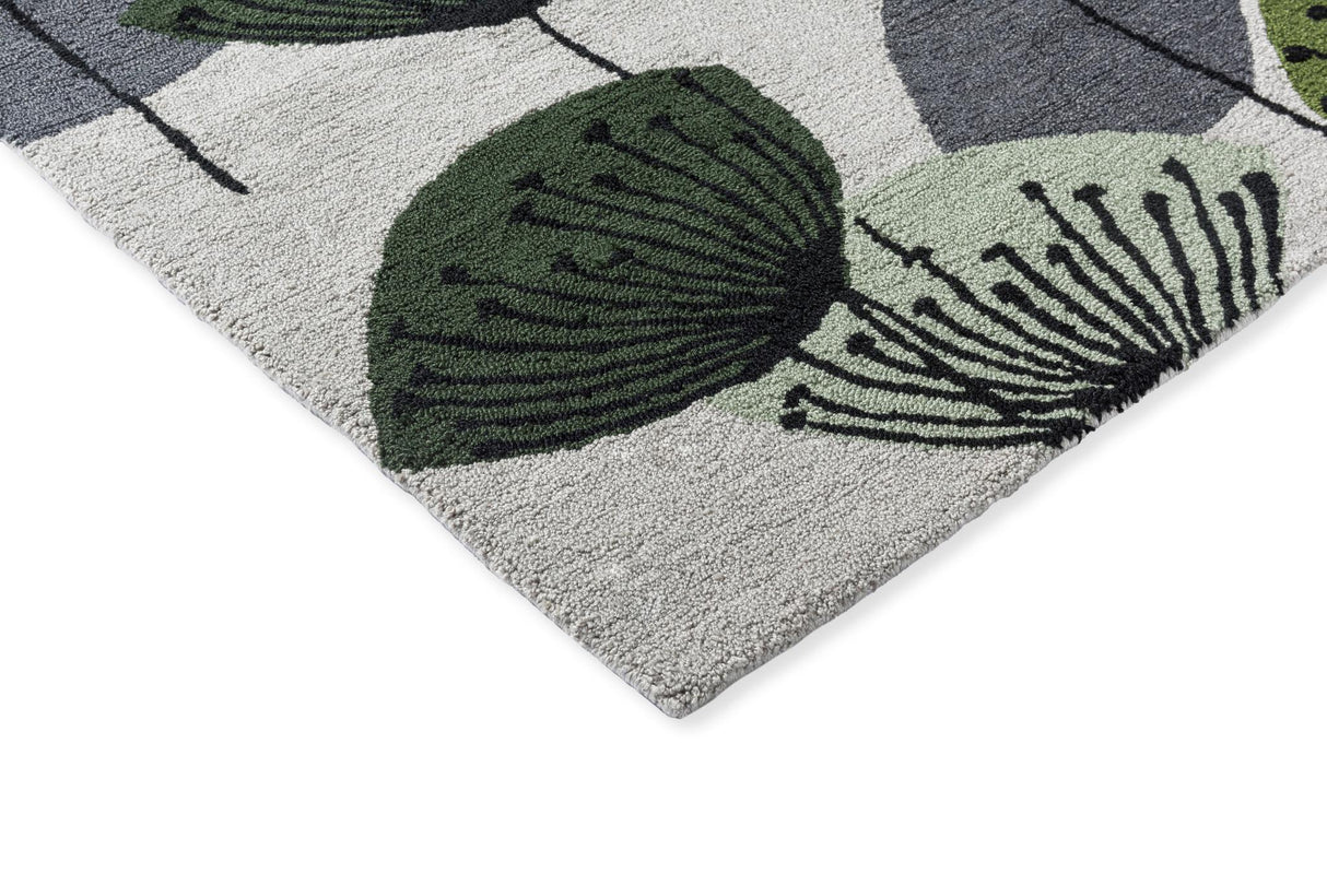 Brink & Campman In-Outdoor SAN Dandelion Clocks-Botanical Green outdoor 5'3 x 7'6 Rug