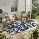 Brink & Campman In-Outdoor SAN Kasuri-Indigo outdoor 4'7 x 6'7 Rug