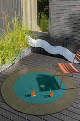Brink & Campman Habitat Festival Round Aqua 0' x 0' Rug
