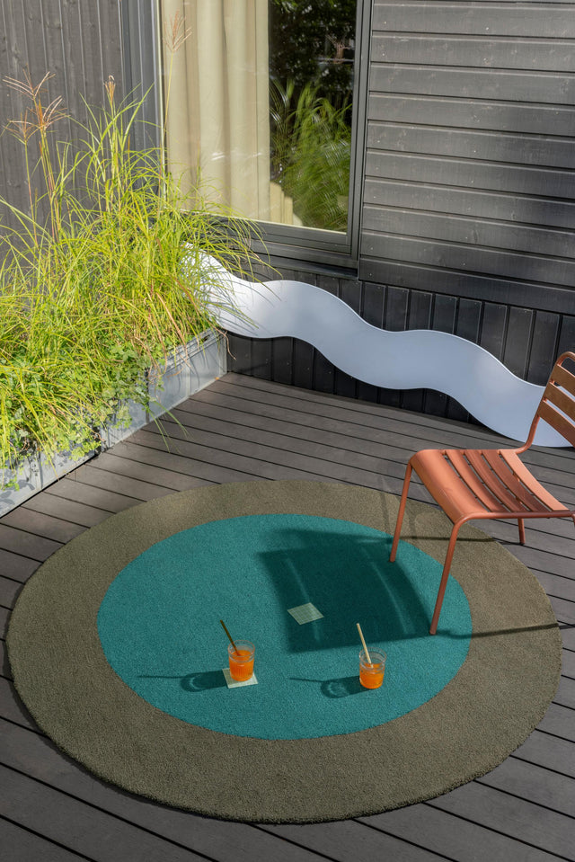 Brink & Campman Habitat Festival Round Aqua 0' x 0' Rug