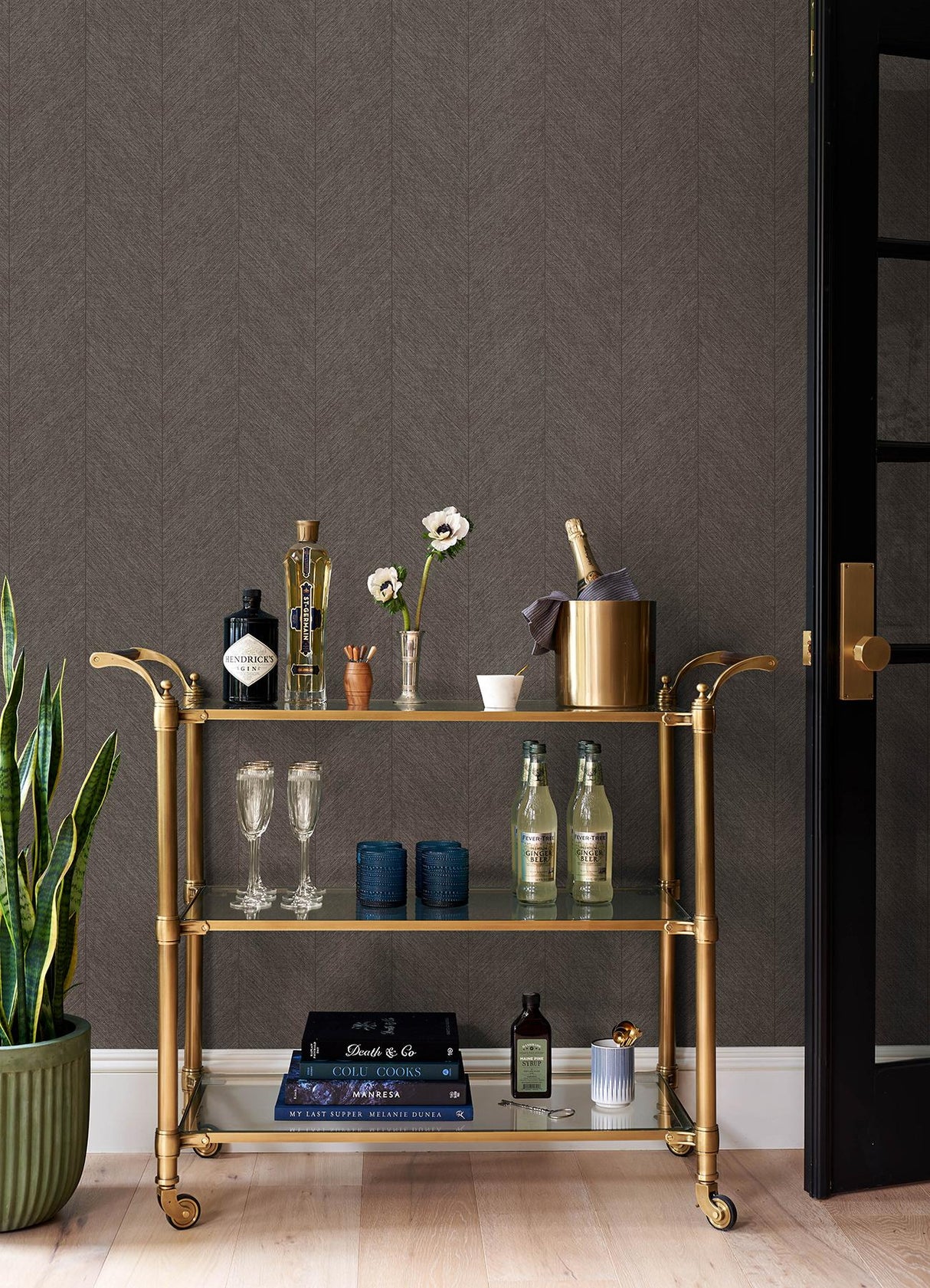 A-Street Prints Drew & Jonathan Home IV Kallam Chocolate Wallpaper