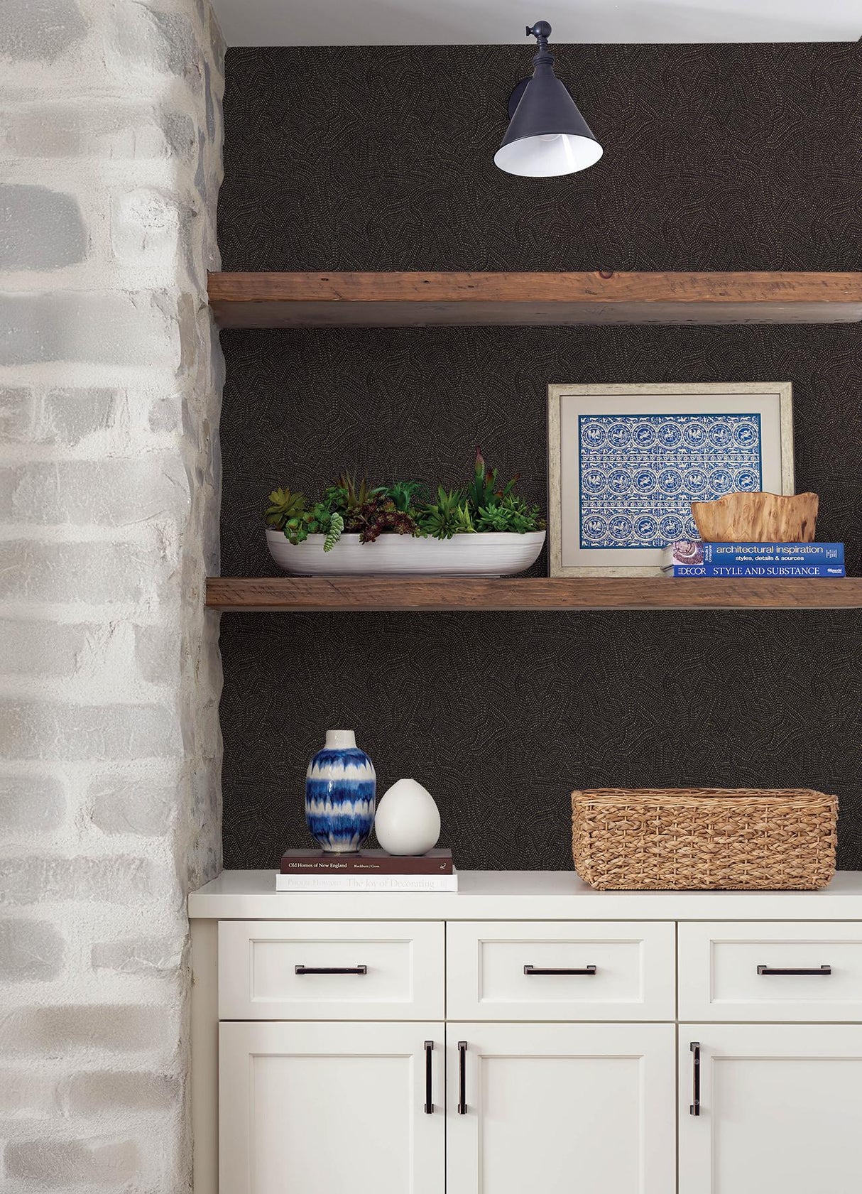 A-Street Prints Drew & Jonathan Home IV Hollenback Black Wallpaper