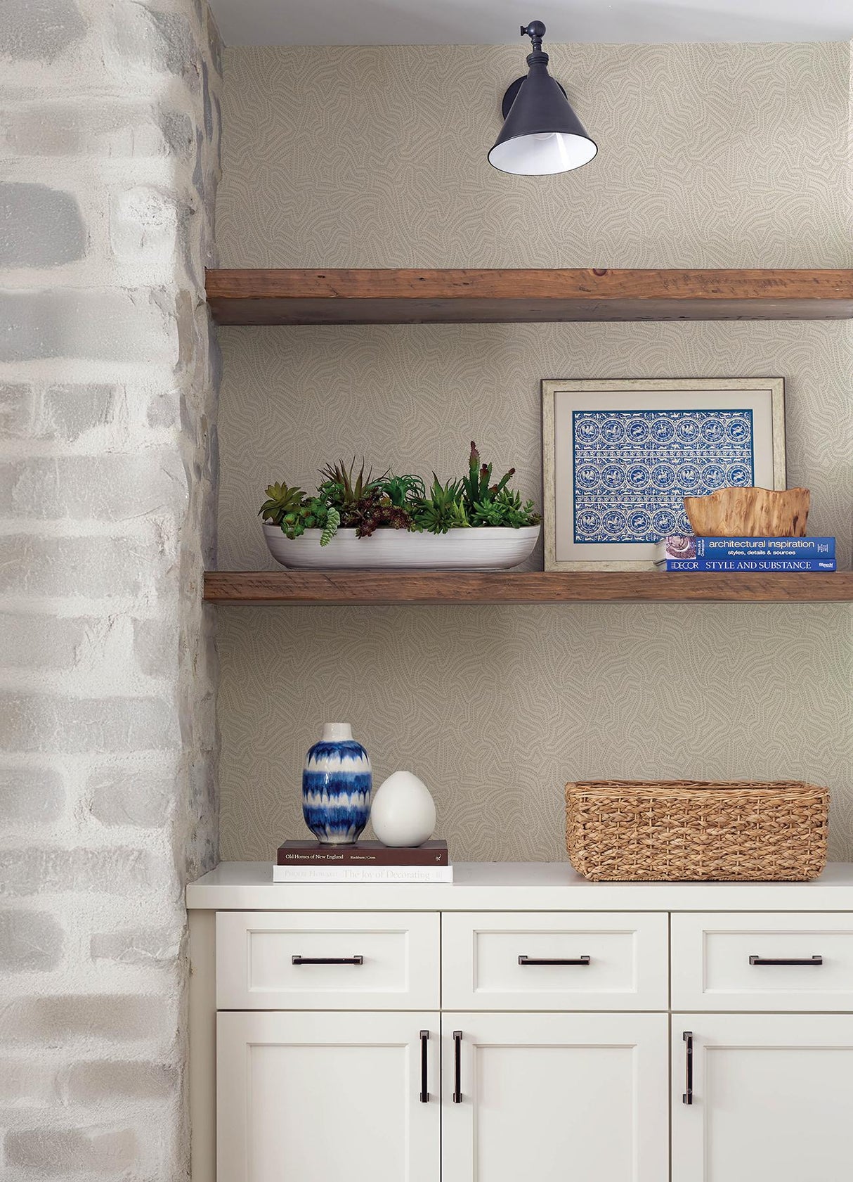 A-Street Prints Drew & Jonathan Home IV Hollenback Ivory Wallpaper