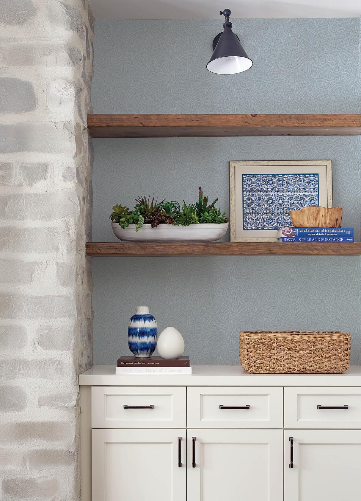 A-Street Prints Drew & Jonathan Home IV Hollenback Light Blue Wallpaper