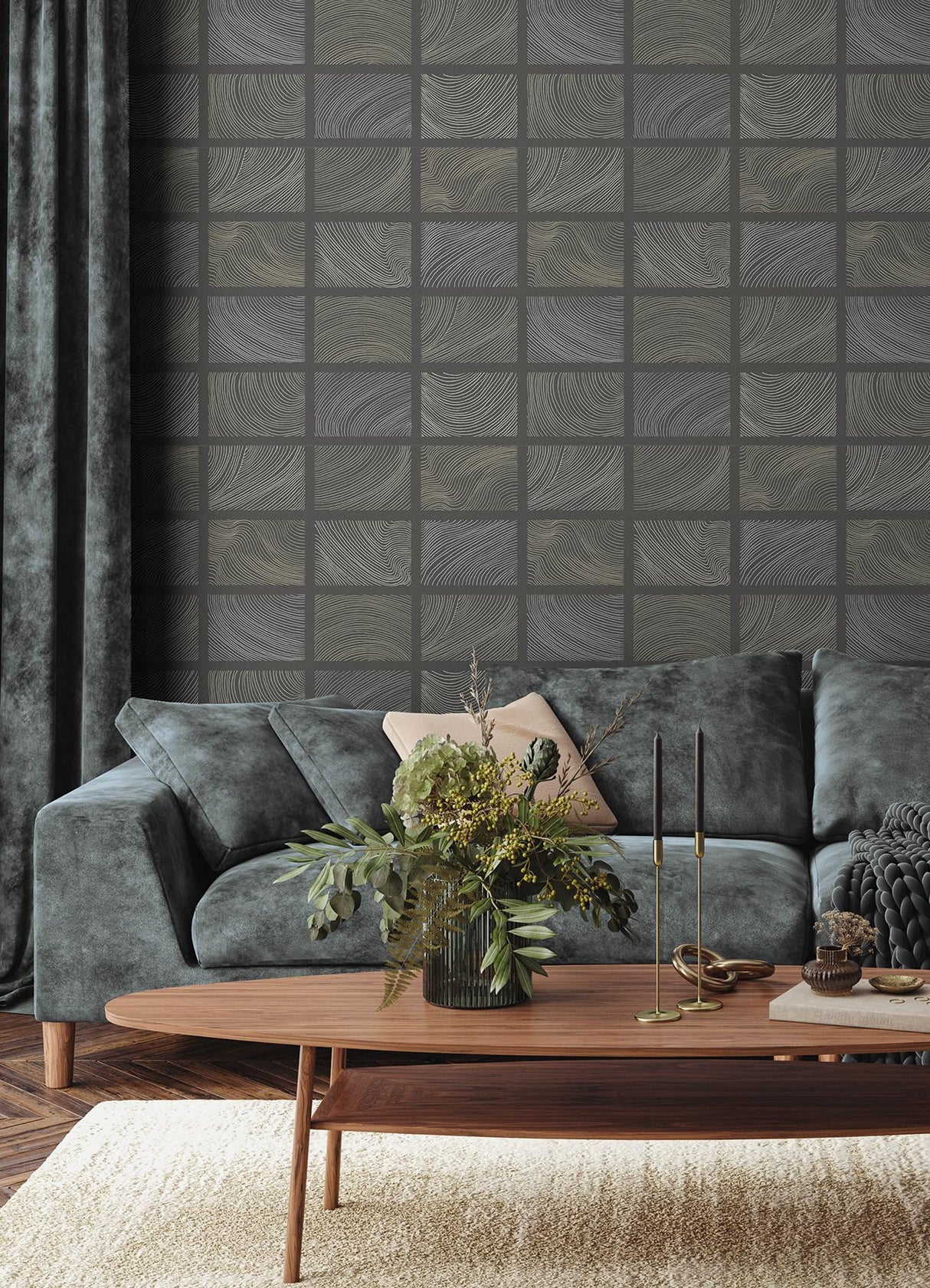A-Street Prints Drew & Jonathan Home IV Bronson Slate Wallpaper