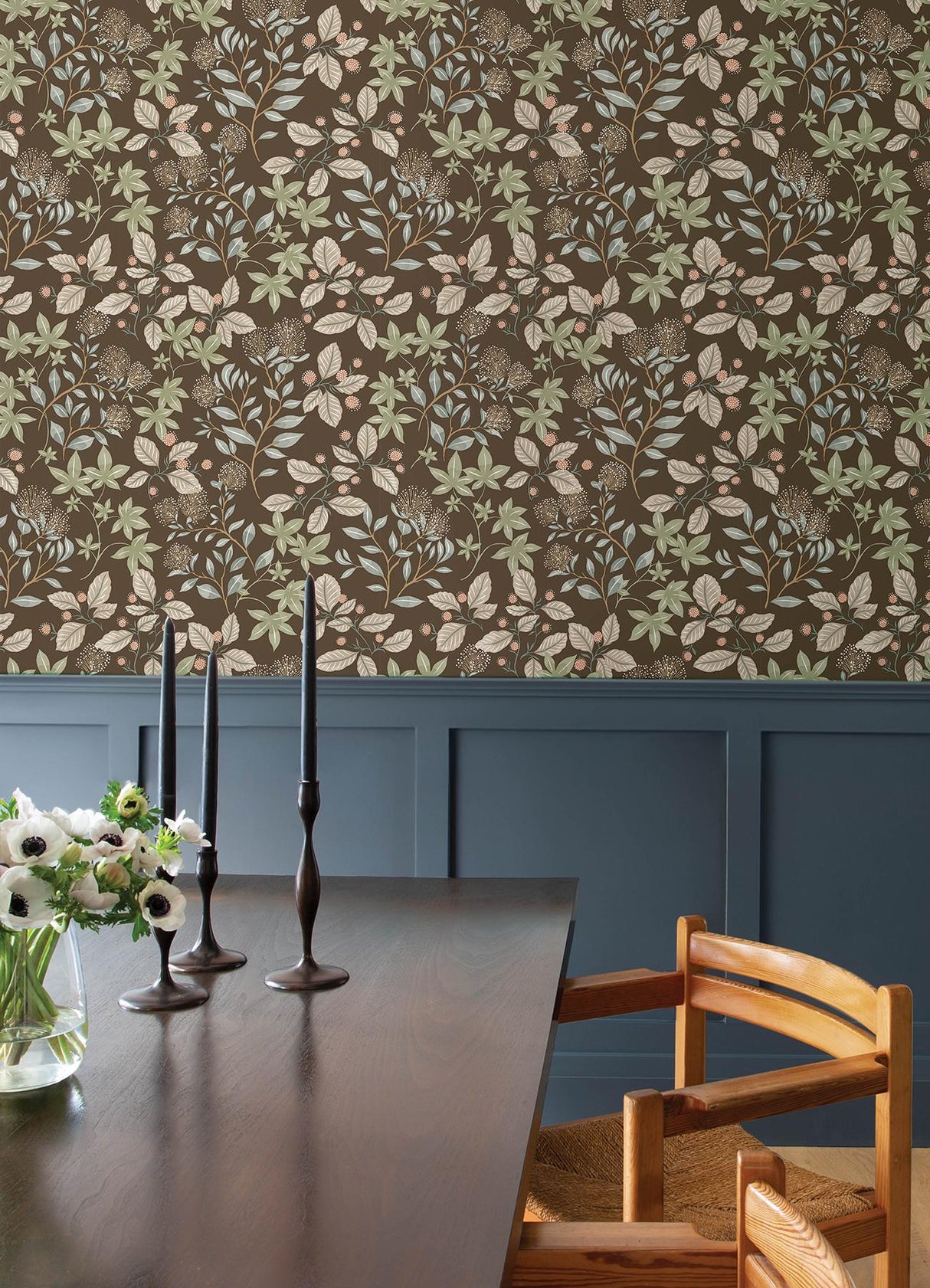 A-Street Prints Drew & Jonathan Home IV Mildred Espresso Wallpaper