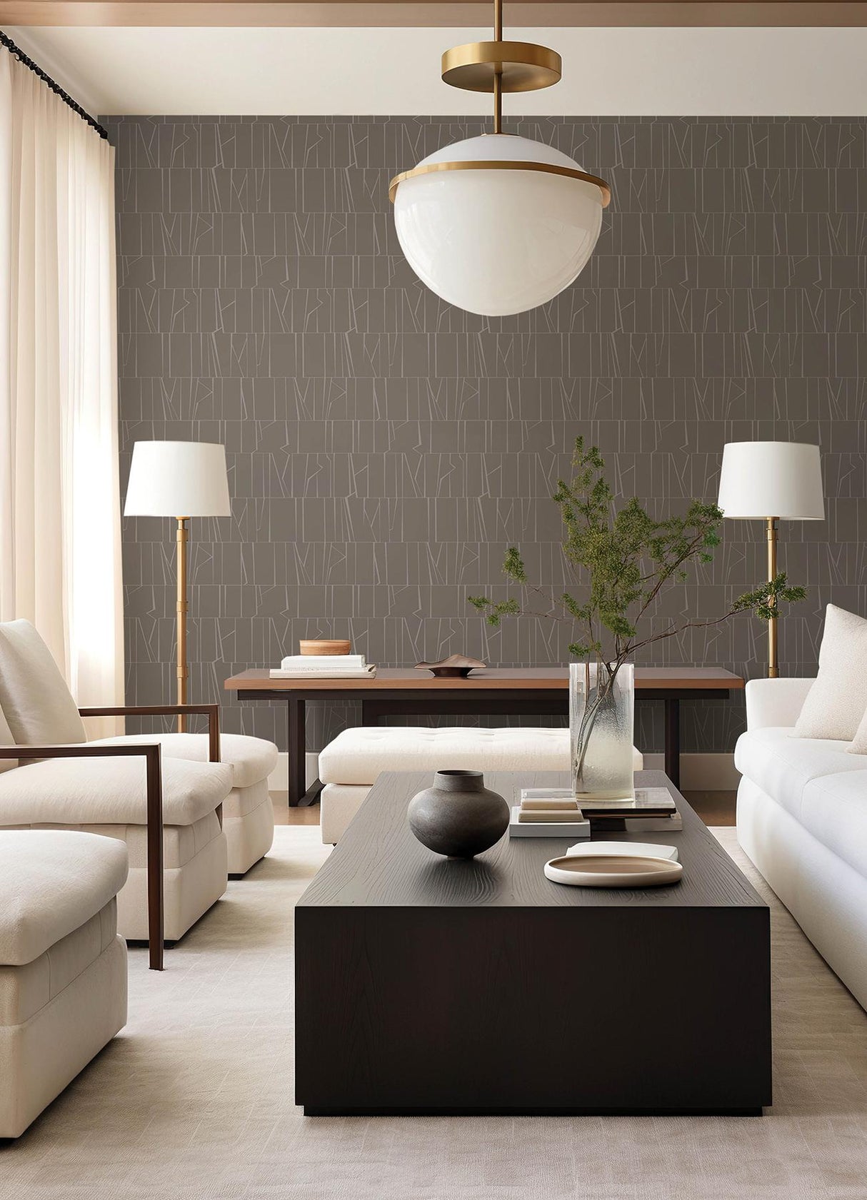 A-Street Prints Drew & Jonathan Home IV Huntington Chocolate Wallpaper