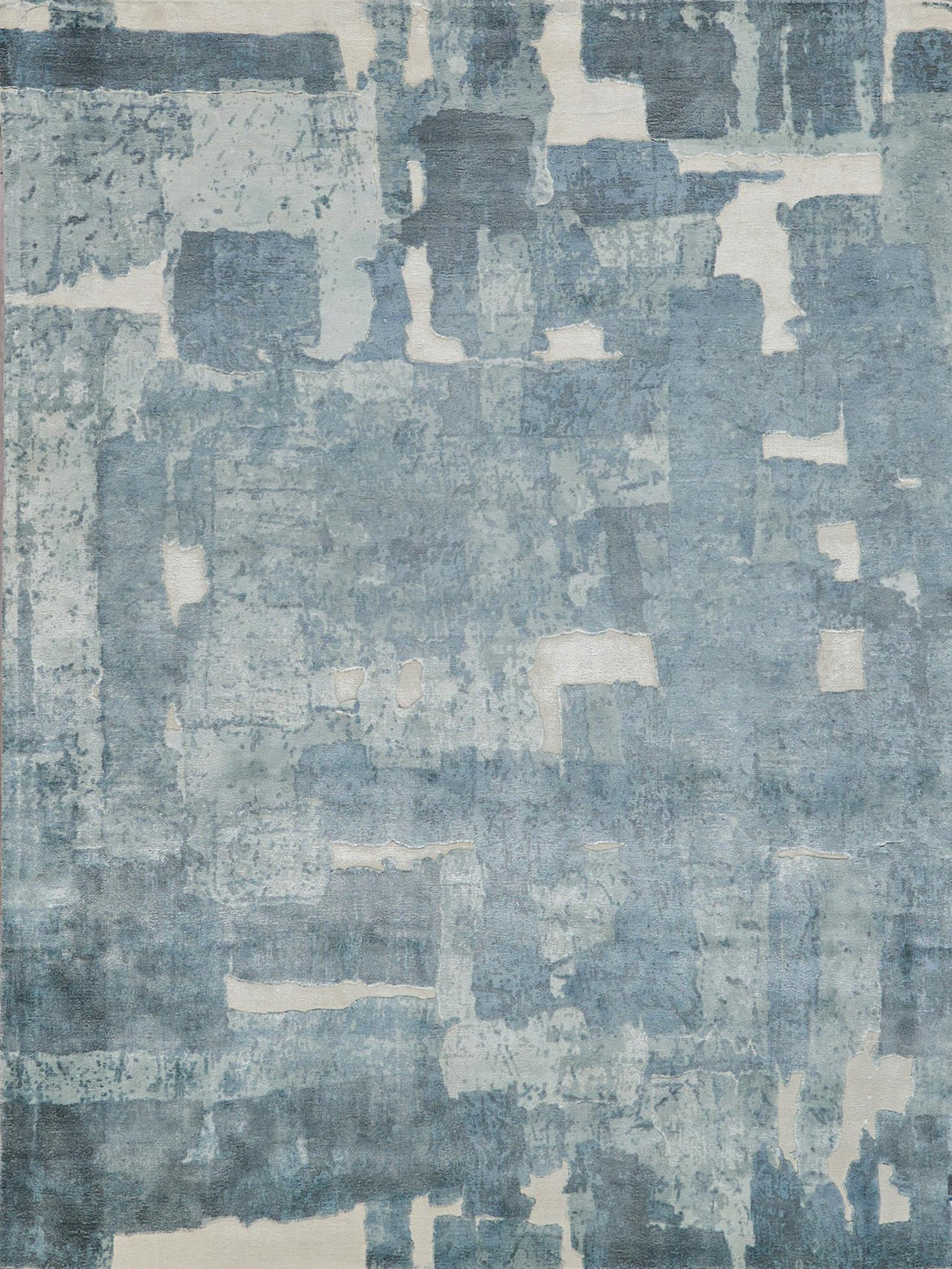 Exquisite Rugs Papyrus 6802 Blue Wool/Bamboo Silk handloomed 9' x 6' Area Rug