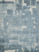 Exquisite Rugs Papyrus 6802 Blue Wool/Bamboo Silk handloomed 9' x 6' Area Rug