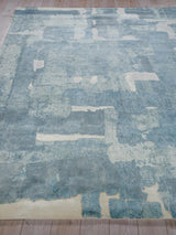 Exquisite Rugs Papyrus 6802 Blue Wool/Bamboo Silk handloomed 9' x 6' Area Rug