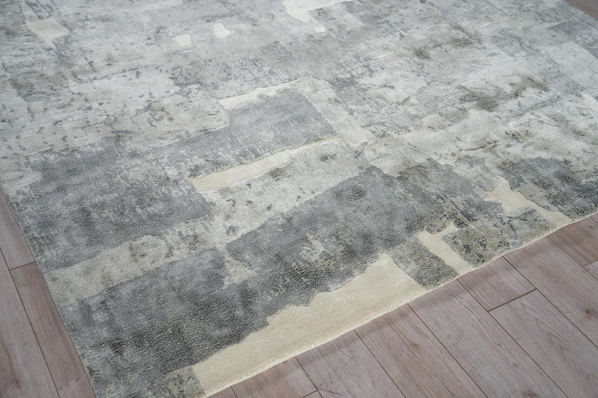 Exquisite Rugs Papyrus 6803 Gray Wool/Bamboo Silk handloomed 12' x 9' Area Rug