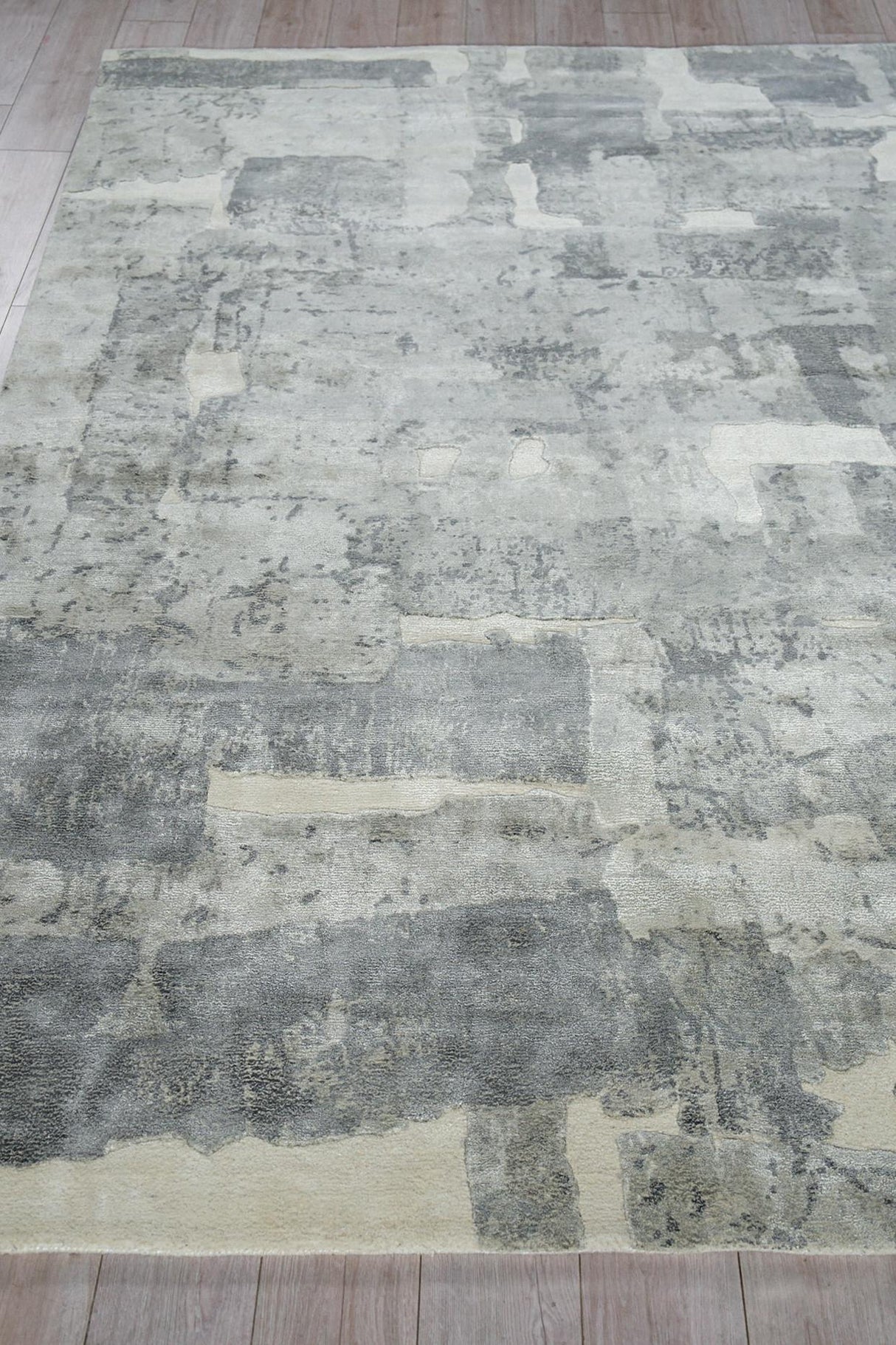 Exquisite Rugs Papyrus 6803 Gray Wool/Bamboo Silk handloomed 12' x 9' Area Rug