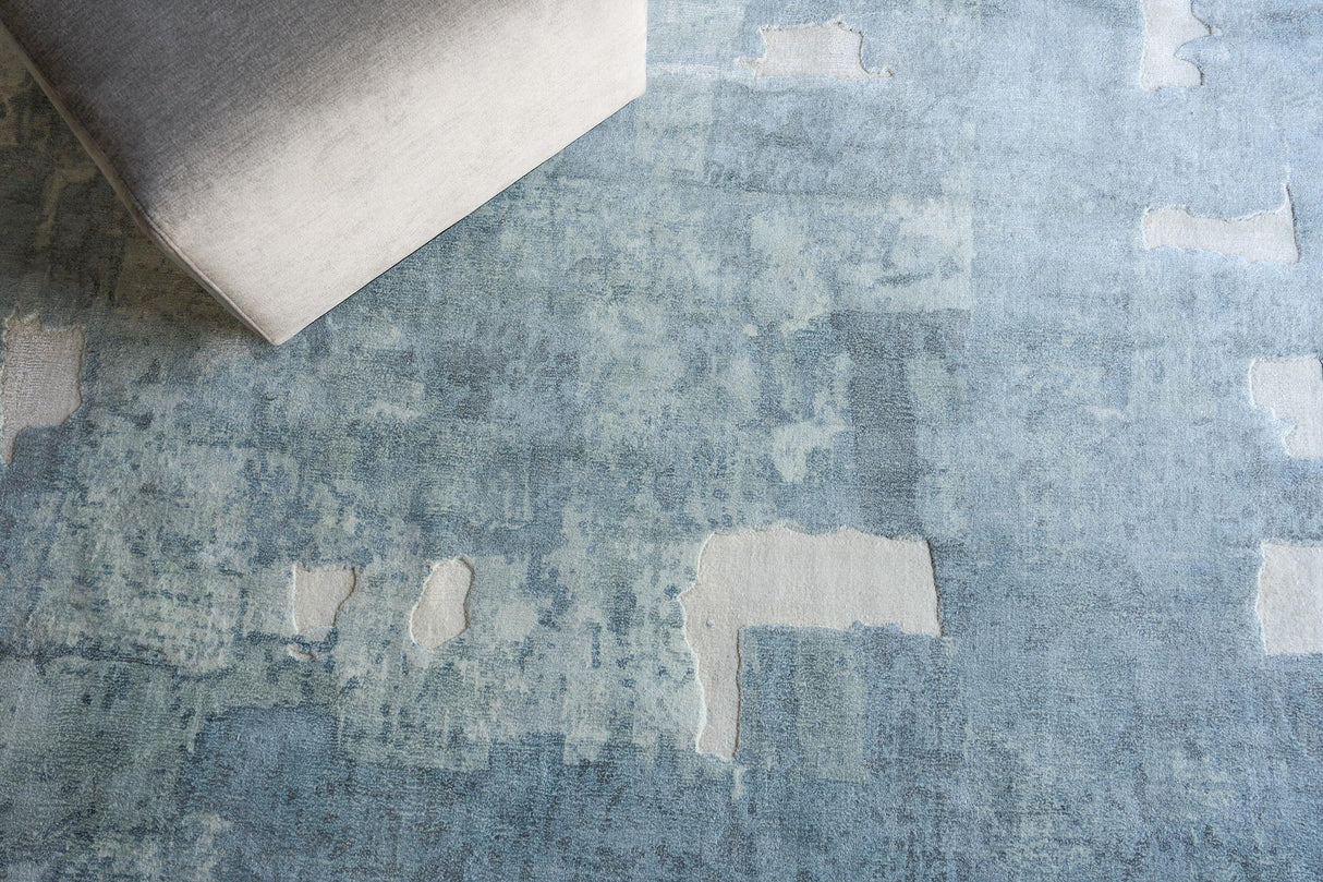 Exquisite Rugs Papyrus 6802 Blue Wool/Bamboo Silk handloomed 15' x 12' Area Rug