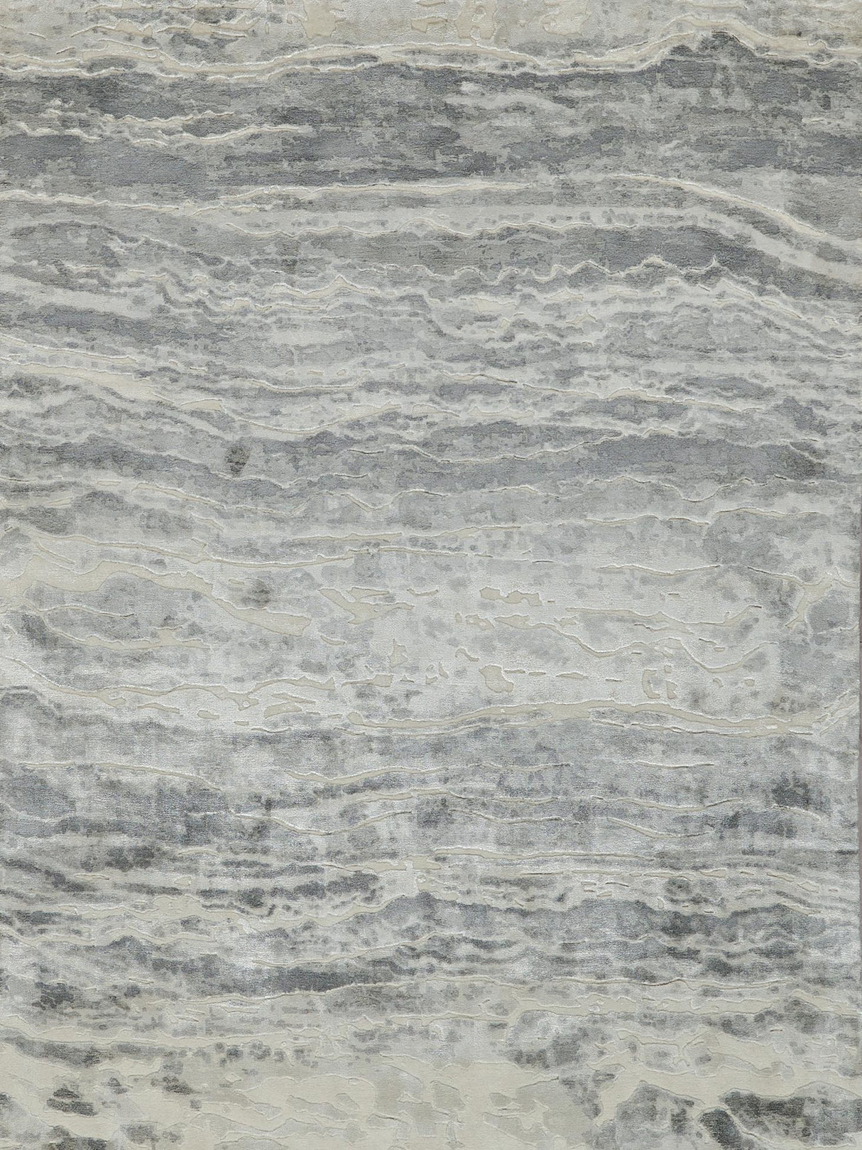 Exquisite Rugs Travertine 6804 Silver Wool/Bamboo Silk handloomed 12' x 9' Area Rug