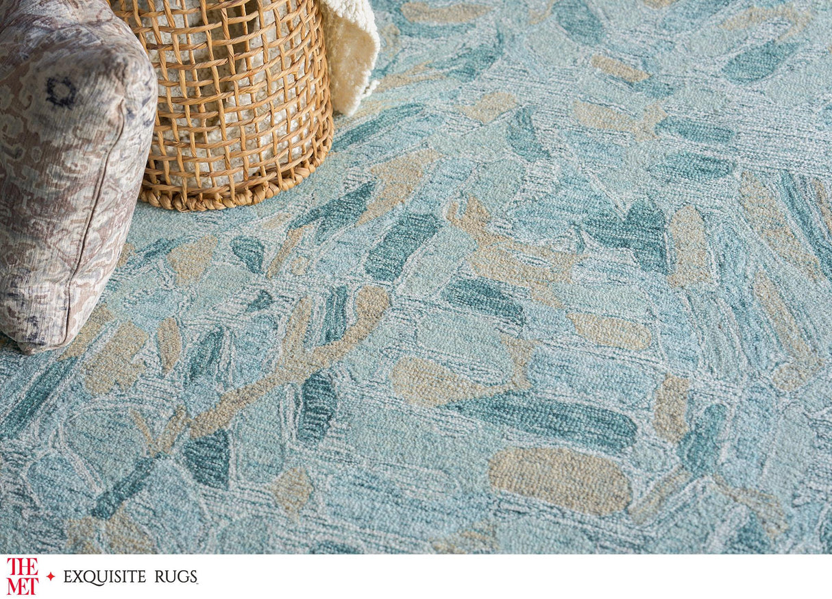 Exquisite Rugs The Met X Exquisite Rugs Botanica 6809 Turquoise/Ivory/Multi 5' x 8' Area Rug