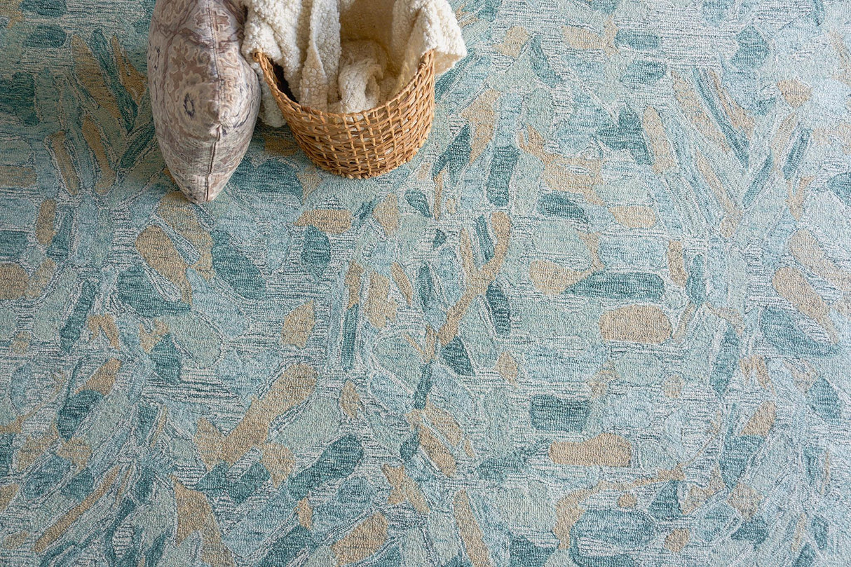 Exquisite Rugs Botanica 6809 Turquoise/Ivory/Multi New Zealand Wool hand-tufted 8' x 5' Area Rug