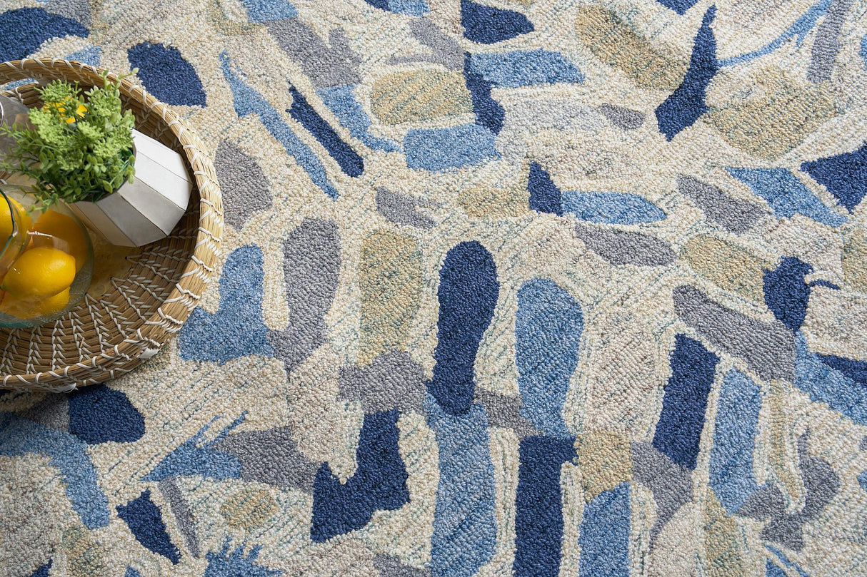Exquisite Rugs Botanica 6810 Navy/Ivory/Multi New Zealand Wool hand-tufted 8' x 5' Area Rug