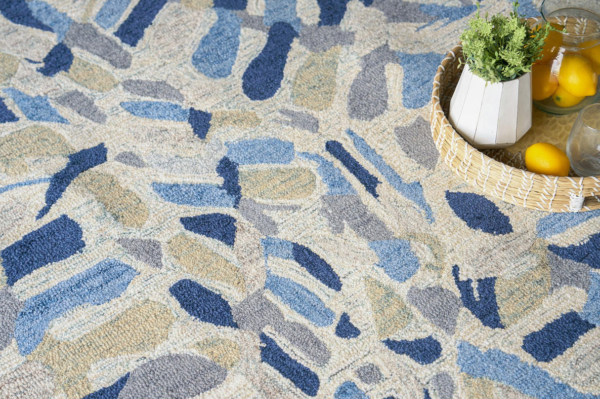 Exquisite Rugs Botanica 6810 Navy/Ivory/Multi New Zealand Wool hand-tufted 9' x 6' Area Rug