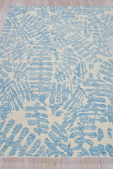 Exquisite Rugs Botanica 6811 Light Blue/Ivory New Zealand Wool hand-tufted 9' x 6' Area Rug