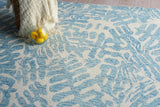 Exquisite Rugs Botanica 6811 Light Blue/Ivory New Zealand Wool hand-tufted 9' x 6' Area Rug