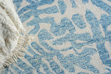 Exquisite Rugs Botanica 6811 Light Blue/Ivory New Zealand Wool hand-tufted 9' x 6' Area Rug