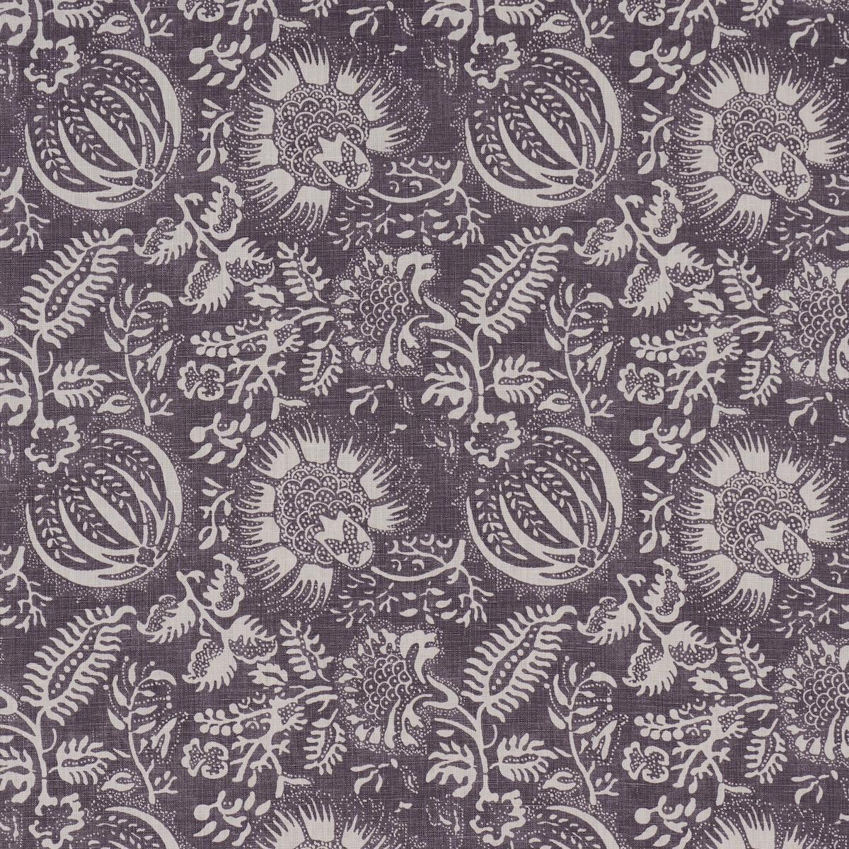 Schumacher Pomegranate Print Aubergine Fabric